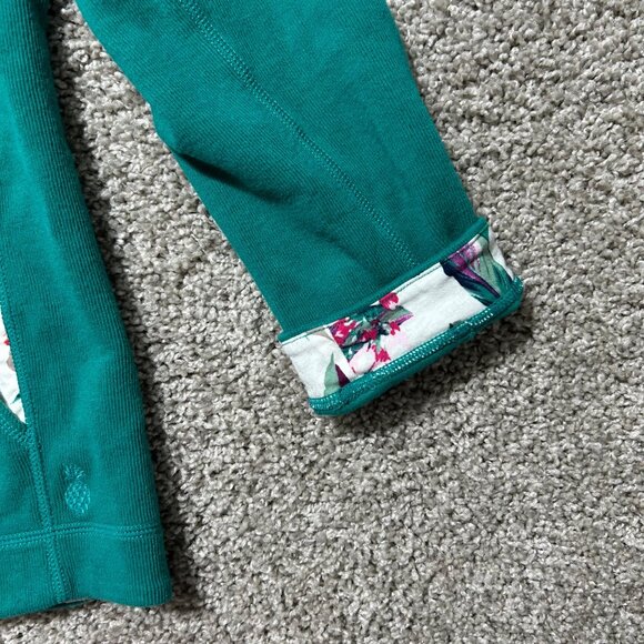 Tommy Bahama Womens Teal Full-Zip Jacket L/G With Floral Lining 98% Cotton 2% Sp - Picture 3 of 11